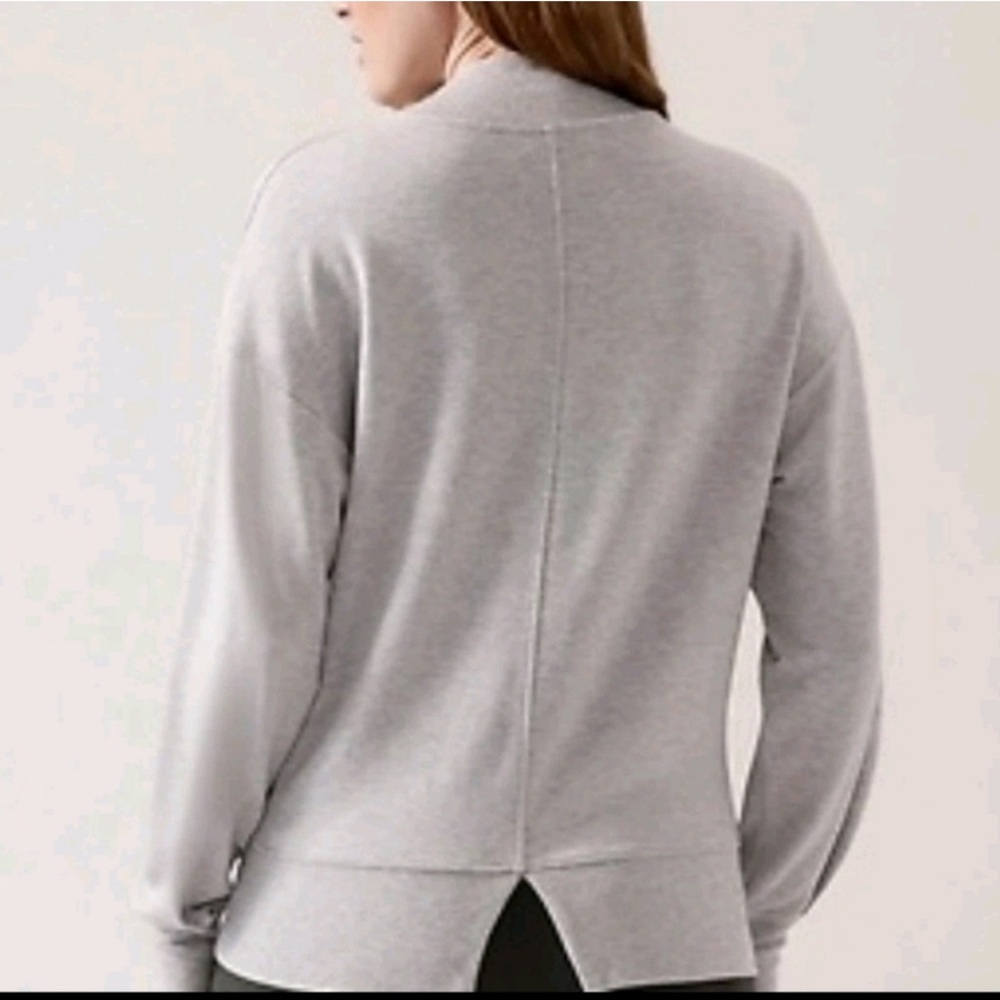Athleta Light Gray Women's mock neck Sweater - Picture 2 of 7